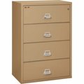 Fire King Fireking Fireproof 4 Drawer Lateral File Cabinet - Letter-Legal Size 37-1/2"W x 22"D x 53"H - Sand 43822CSA